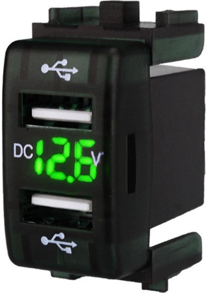 Araba Motoru Su Geçirmez 3.1A Çift USB Soket Şarj Cihazı Güç Adaptörü LED 12-24V(YEŞIL) (Yurt Dışından)