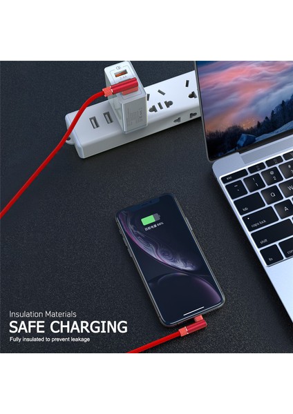 90 Derece Hızlı Şarj USB Şarj Aleti Kablosu iPhone 11 12 Pro x Xr Xs Max 6 7 8 Artı Se 2 iPad Kökenli Veri Kablosu Uzun Tel 2m 3m (Yurt Dışından) indirimleri