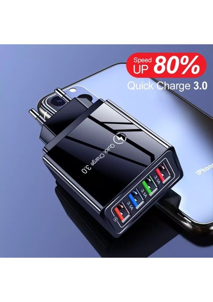 4 Port USB Şarj Aleti Hızlı Şarj 3.0 Telefon Adaptörü Için Huawei Mate 30 Ipone Xiaomi Samsung Cep Telefonu Hızlı Evrensel Şarj (Yurt Dışından) fırsatları