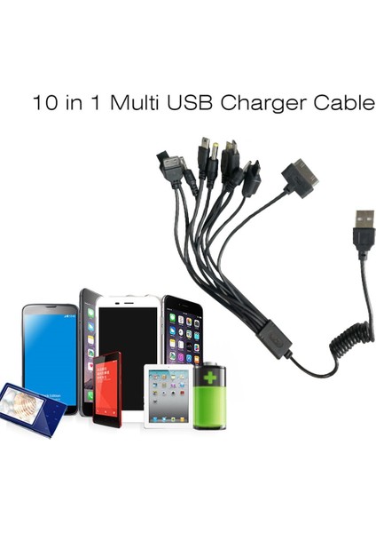 10'u 1 Arada Evrensel Taşınabilir Hafif Çok Fonksiyonlu USB Şarj Kablosu (Yurt Dışından) indirimleri