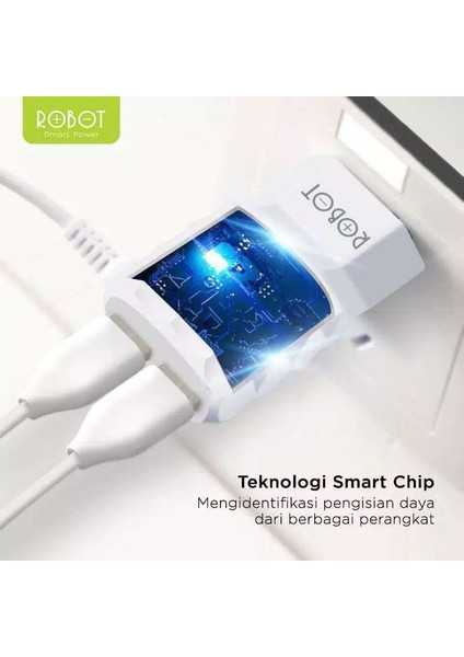 (ROBOT)2.4A Çift USB Portlu Hızlı Şarj Akıllı Şarj Adaptörü R-Tk6 (Yurt Dışından) modelleri