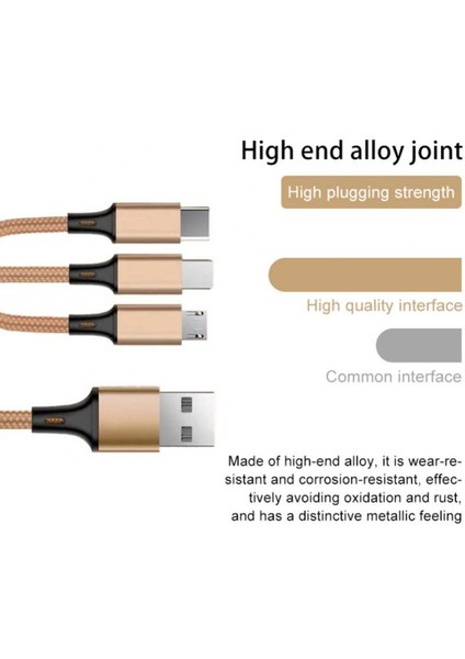 Ryra 3 In 1 Çoklu USB Bağlantı Noktası Hızlı Şarj Kablosu IPhone Huawei Mikro USB C Tipi Şarj Aleti Kablosu Çoklu USB Şarj Kablosu 3A (Yurt Dışından) fırsatları