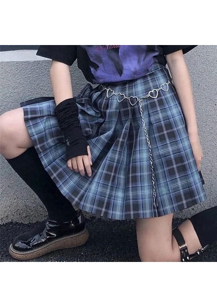 Gotik Punk Kemer Pantolon Bel Zinciri Kadın Aşk Kalp Içi Boş Kuşak Kız Için Hip Hop Harajuku Lolita Moda Ince Bel Kemerleri (Yurt Dışından)