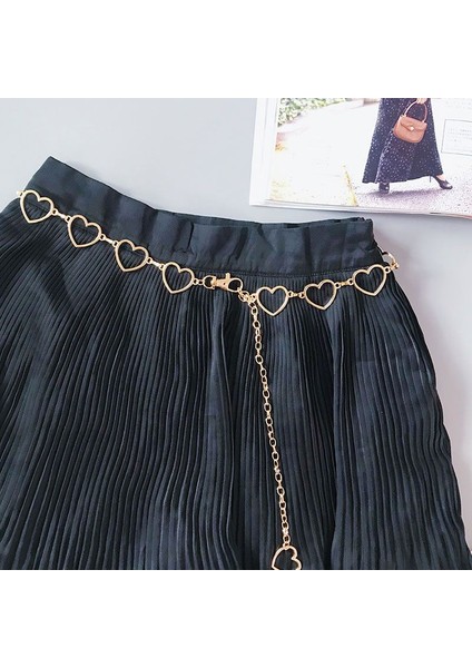 Gotik Punk Kemer Pantolon Bel Zinciri Kadın Aşk Kalp Içi Boş Kuşak Kız Için Hip Hop Harajuku Lolita Moda Ince Bel Kemerleri (Yurt Dışından) fırsatları