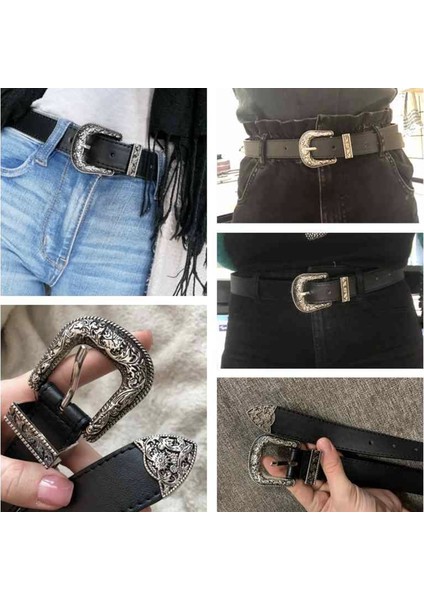 Siyah Pu Deri Vintage Kot Kemer Kadın Bel Kemerleri Kadınlar Için Batı Oyma Toka Bayanlar Kemer Elbise Korse Cintos (Yurt Dışından) indirimleri