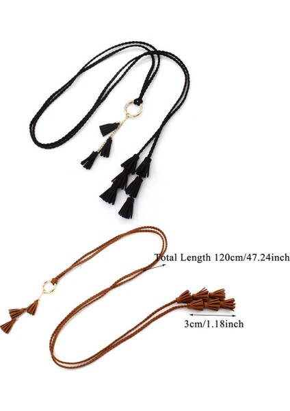 1 Adet Düğümlü Dokuma Örgü Kemer Vintage Kadın Örgülü Uzun Püskül Kemer Ince Bel Halatı Kadın Bel Kemeri (Yurt Dışından) modelleri