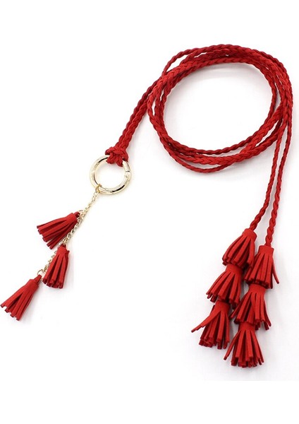 1 Adet Düğümlü Dokuma Örgü Kemer Vintage Kadın Örgülü Uzun Püskül Kemer Ince Bel Halatı Kadın Bel Kemeri (Yurt Dışından) indirimleri