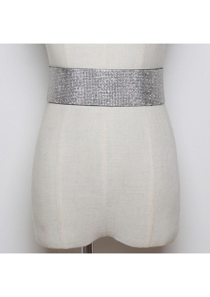 Kadın Geniş Kemer Kuşağı Elbise Için Elastik Kemer Gelin Kemerleri Kadın Zarif Bel Kemeri Rhinestones Kristal Moda Polyester (Yurt Dışından)