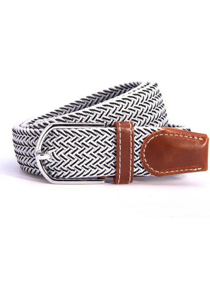 Sıcak Renkler Erkek Kadın Rahat Örme Pin Toka Kemer Dokuma Kanvas Elastik Streç Kemerler Düz Dokuma Moda (Yurt Dışından)