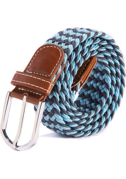 Sıcak Renkler Erkek Kadın Rahat Örme Pin Toka Kemer Dokuma Kanvas Elastik Streç Kemerler Düz Dokuma Moda (Yurt Dışından) fırsatları