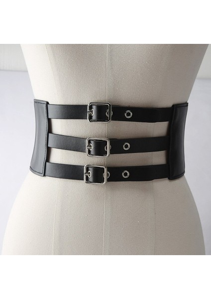 2022 Moda Harajuku Korse Punk Goth Retro Dış Giyim Siyah Bel Mühür Gömlek Elbise Tasarımcısı Tüm Maç Elastik Ayarlanabilir Kemer (Yurt Dışından) fırsatları