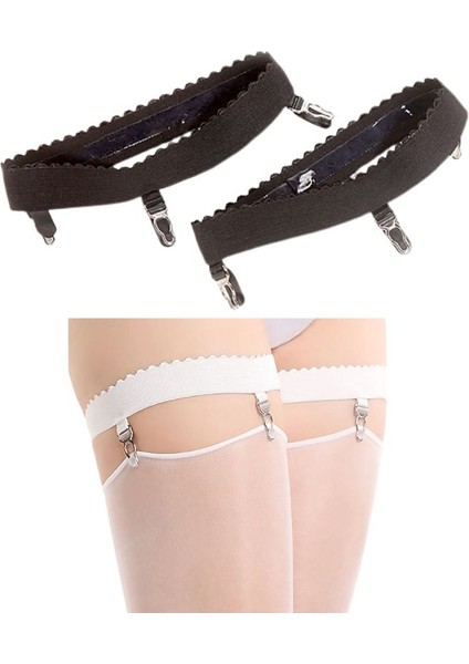 2 Adet/çift Bayan Elastik Anti Kayma Bacak Jartiyer Kemer Halkası Uyluk Yüksek Çorap Jartiyer 3 Klipler Cosplay Kostüm (Yurt Dışından) fırsatları