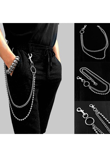 Loveshopping* Punk Kadın Erkek Zincir Anahtarlık Kaya Pantolon Pantolon Jean Hip Hop Dekor Hediye (Yurt Dışından) fiyatları