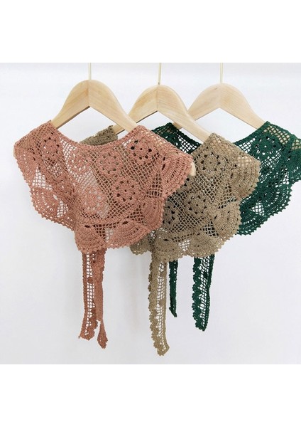 Kore Dantel Eşarp Kadın Retro Üçgen Şal Sarar Kızlar Başörtüsü Çiçek Örgü Tığ Işi Şal Atkısı Içi Boş Katı Bandana (Yurt Dışından) modelleri