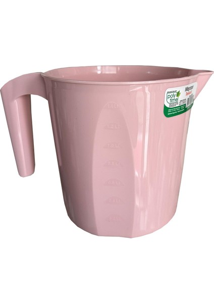 Polytime Plastik Pembe Ölçekli Maşrapa - 1.5 Litre