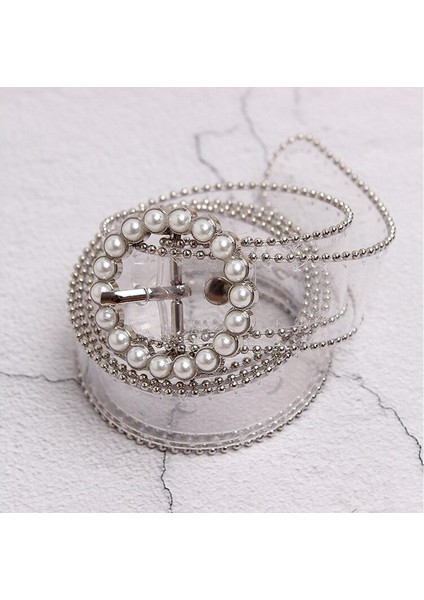 Parel Gesp Pin Transparante Pvc Riemen Voor Vrouwen Bling Strass Pvc Jean Taille Riemen Mode Meisjes Gömlek Jurk Riemen (Yurt Dışından)