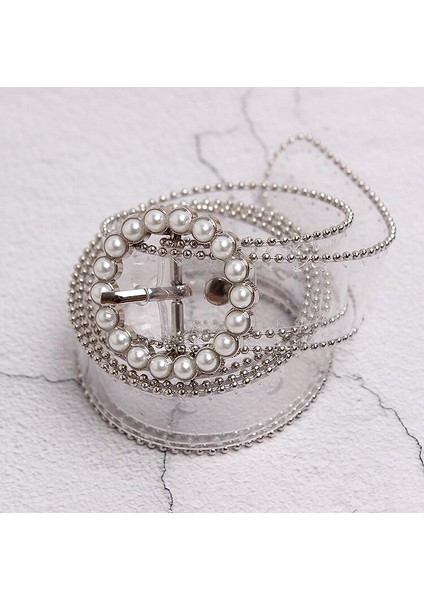 Parel Gesp Pin Transparante Pvc Riemen Voor Vrouwen Bling Strass Pvc Jean Taille Riemen Mode Meisjes Gömlek Jurk Riemen (Yurt Dışından) fiyatları