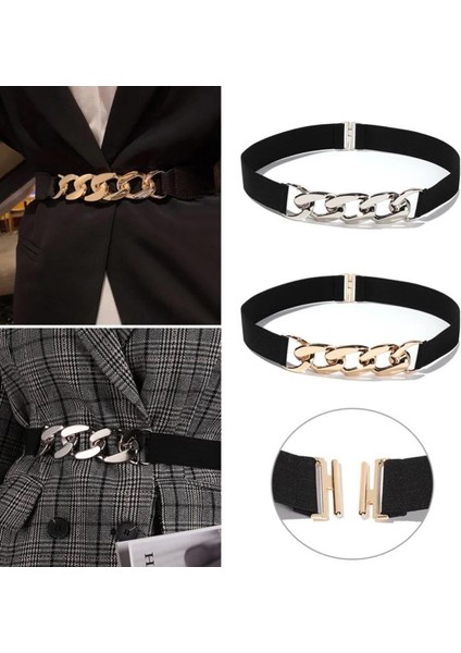 Altın Zincir Kemer Elastik Gümüş Metal Bel Kemerleri Kadınlar Için Yüksek Kaliteli Streç Kuşak Bayan Ceket Kemer 2022 (Yurt Dışından) fiyatları