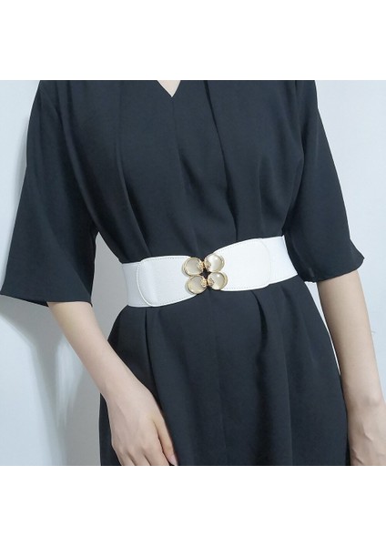 Yüksek Kalite Moda Bayanlar Elastik Geniş Kemer Opal Çift Düğme Ceket Kazak Elbise Korse Kemerler Kadınlar Için Lüks Tasarımcı Marka (Yurt Dışından)
