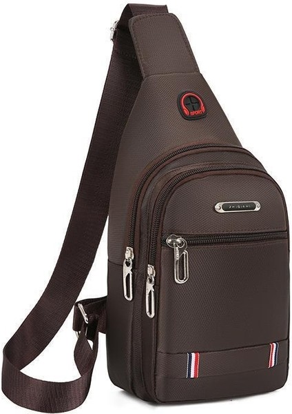 Göğüs Erkek Su Geçirmez Aşınmaya Oxford Kumaş Tek Omuz Crossbody Küçük Sırt Üç Katmanlı Crossbody Çanta (Yurt Dışından)