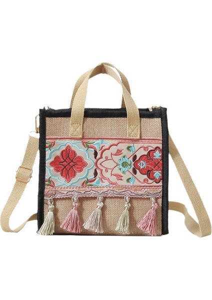Etnik Tarz Ulusal Tarz Işlemeli Omuz Çapraz Askılı Çanta (Yurt Dışından)