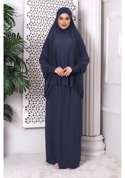 Iki Parça Pratik Namaz Elbisesi 8016 Füme