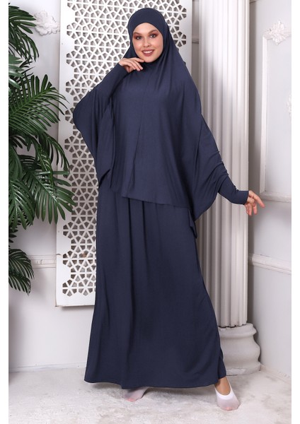 Iki Parça Pratik Namaz Elbisesi 8016 Füme fiyatları