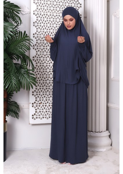 Iki Parça Pratik Namaz Elbisesi 8016 Füme modelleri