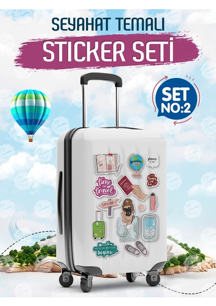 Seyahat Temalı Bavul Sticker Etiket Çıkartma S2 T970