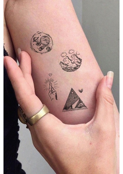 Minimal Geometrik Believe Tattoo Bilek Geçici Dövme Tattoo El,kol,bilek,göğüs Dövme,tattoo