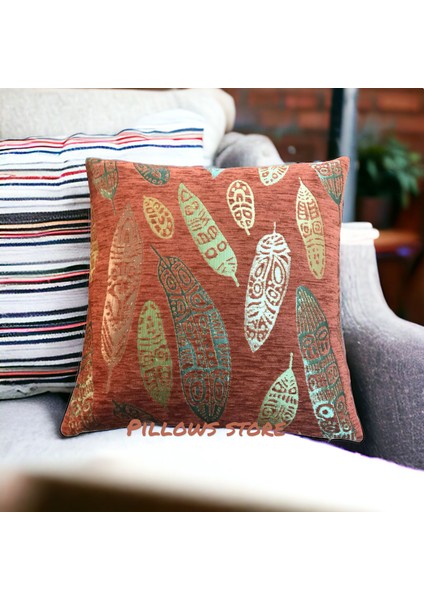 Yaprak Desenli Kiremit Kırlent Kılıfı Seti -2 Adet 45CM*45CM fiyatları