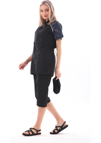 Paraşüt Yarı Kapalı Tesettür Mayo Hera 2408 Siyah modelleri