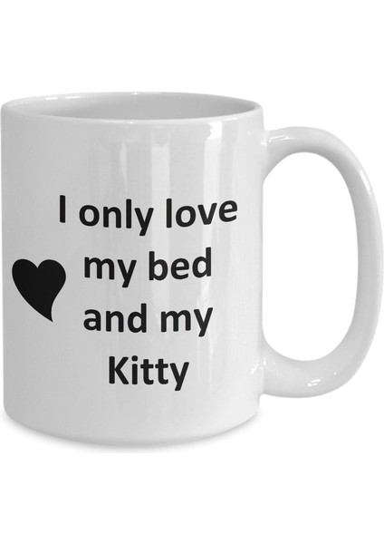 Kitty Lover Kupa - Kedi Köpek Kuş Evcil Hayvan Adı - Love My Kitty Adı Kahve - Ingilizce Kupa