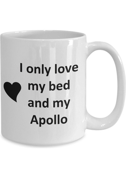 Apollo Lover Kupa - Kedi Köpek Kuş Evcil Hayvan Adı - Love My Apollo Adı Kahve Ingilizce Kupa