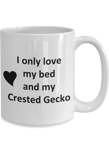 Komik Tepeli Gecko Lover Kupa - Sürüngen Evcil Hayvan - Love My Crested Coffee- Ingilizce Kupa