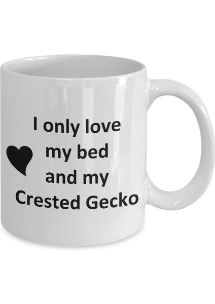 Komik Tepeli Gecko Lover Kupa - Sürüngen Evcil Hayvan - Love My Crested Coffee- Ingilizce Kupa