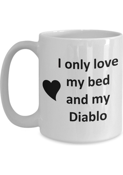 Diablo Lover Kupa - Kedi Köpek Kuş Evcil Hayvan Adı - Love My Diablo Adı - Ingilizce Kupa modelleri