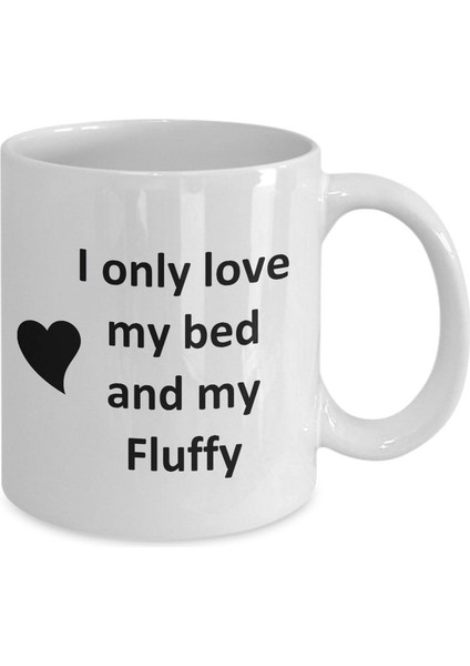 Fluffy Lover Kupa - Kedi Köpek Kuş Evcil Hayvan Adı - Love My Fluffy Adı Kahve - Ingilizce Kupa