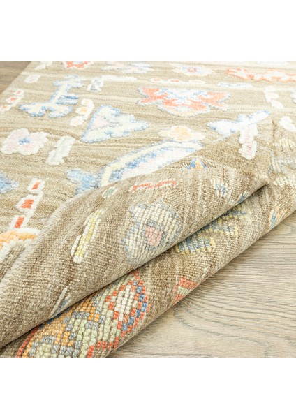 Aras Kahverengi Abrajlı El Dokuma Halı Kilim 93X131 cm