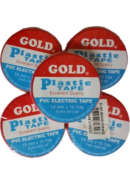 Pıcafıx Gold Elektrik Bantı (19 mm * 10 Yds) Kırmızı ( 5 Adet )