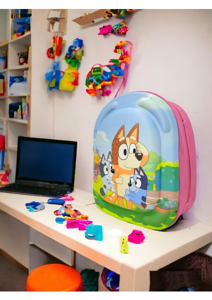 Blueey Biingo One 3D Kabartmalı Anaokulu Kreş ve Günlük Kullanım Çantası Sırt Çantası 2 6 Yaş