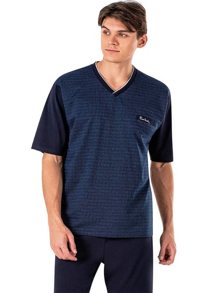 6017 Erkek Jakarlı Kısa Kollu Şortlu 3'lü Pijama Takımı fiyatları