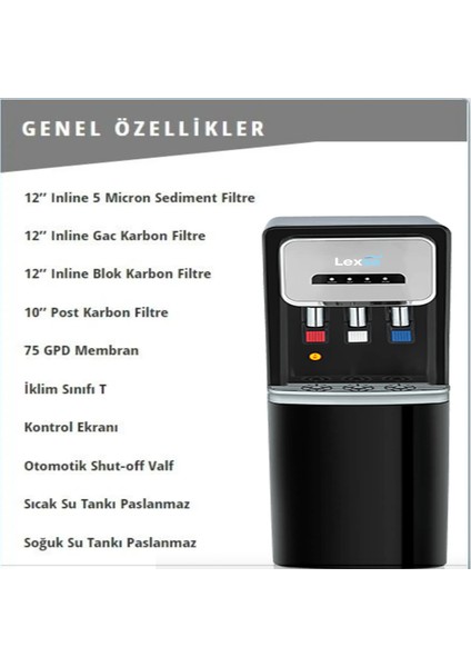 Sıcak-Soğuk Ve Normal Su Çıkışlı Arıtmalı Su Sebili-5lt Tanklı Pompalı