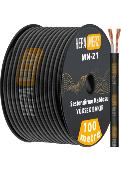 Mn-21 Tam Bakır Mono Mikrofon Kablosu 100 Mt.