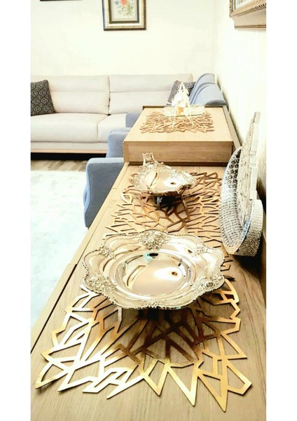 RUNNER/120X33CM/SUNİ Deri/varaklıgold/2parçayaprak Motifi,2parçaçiçek Motifi Hediye/ fiyatları