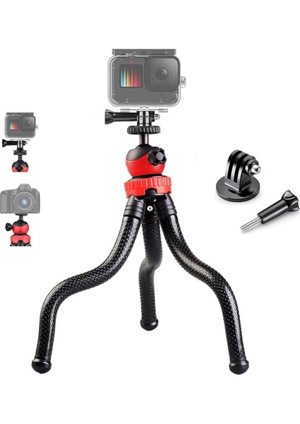 Video Kamera Gopro 4 5 6 7 8 9 10 11 12 Uyumlu Ahtapod Tripod  Gorillapod Flexible Gopro Tutuculu Tripod