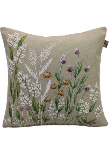 Dawn Goblen Kırlent 45*45 Bej Zemin