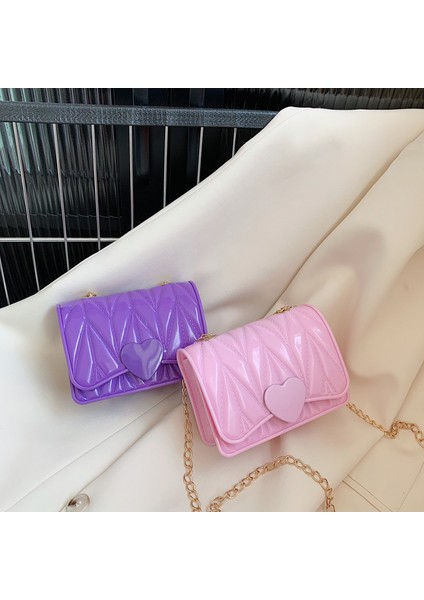 Kadınlar Için Mini Kalp Şeklinde Zincir Çanta 2024 Yeni Moda Moda Rahat Eşkenar Dörtgen Doku Yabancı Stil Tek Omuz Crossbody Çanta (Yurt Dışından) fiyatları