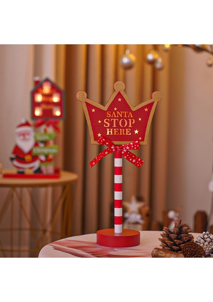 LED Noel Dekoratif Işıklar Şenlikli Bir Atmosfer Penceresi Noel Şapka Taç Süsleri Modelleme Işıkları (Yurt Dışından)