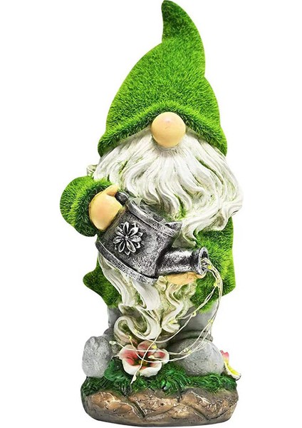 Açık Güneş Lambası Akın Cüce Heykeli Reçine El Sanatları Bahçe Avlu Çim Aydınlatma Peyzaj Süsleri (Yurt Dışından)